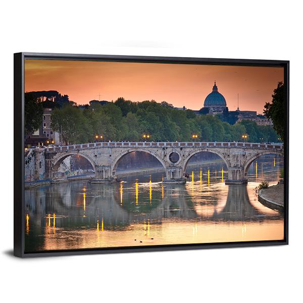 View Of St Peter's Basilica Canvas Wall Art-3 Horizontal-Gallery Wrap-25" x 16"-Tiaracle
