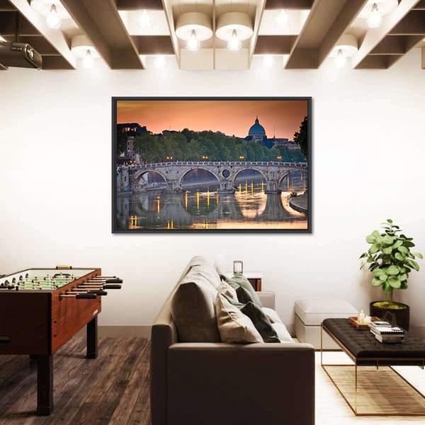 View Of St Peter's Basilica Canvas Wall Art-3 Horizontal-Gallery Wrap-25" x 16"-Tiaracle