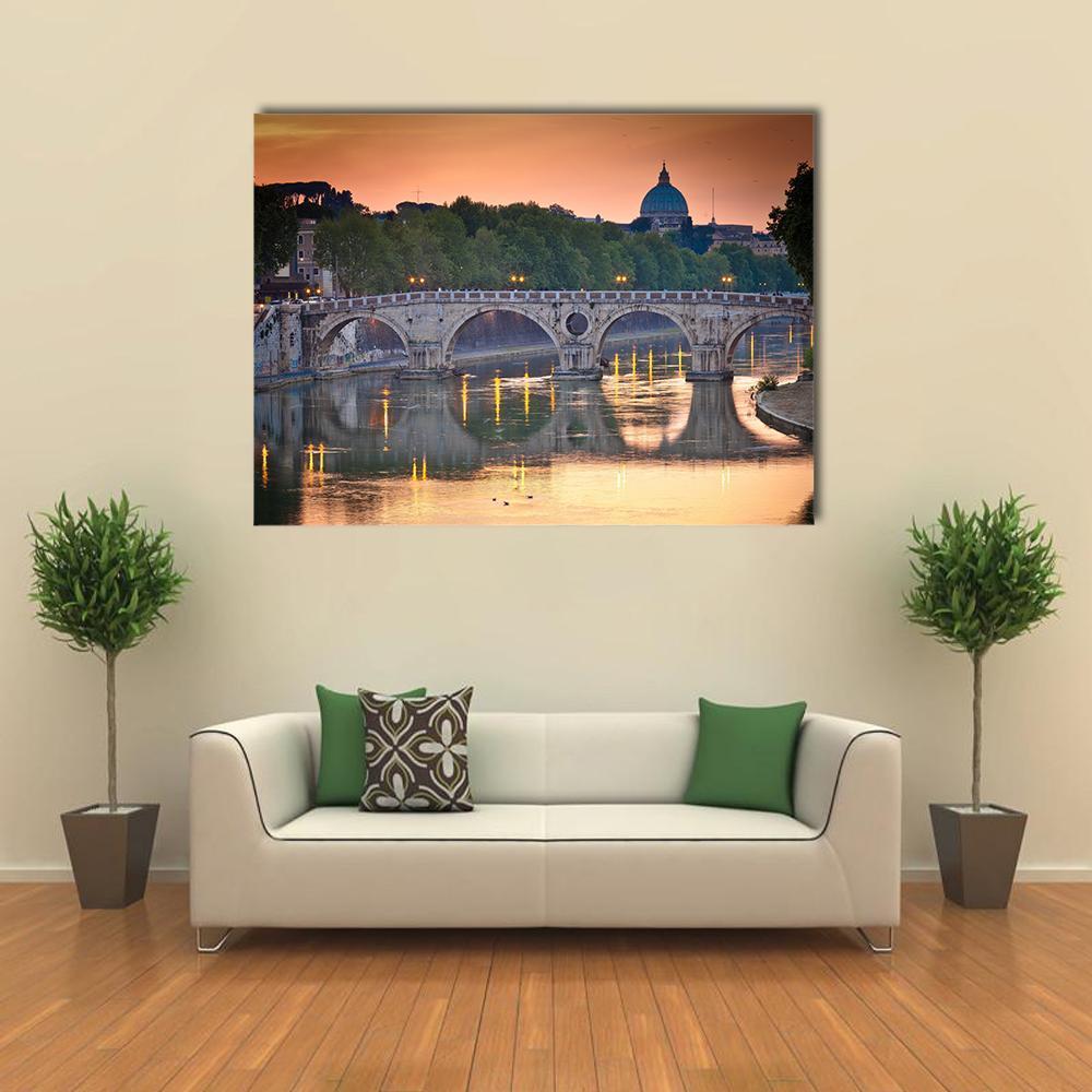 View Of St Peter's Basilica Canvas Wall Art-1 Piece-Gallery Wrap-48" x 32"-Tiaracle
