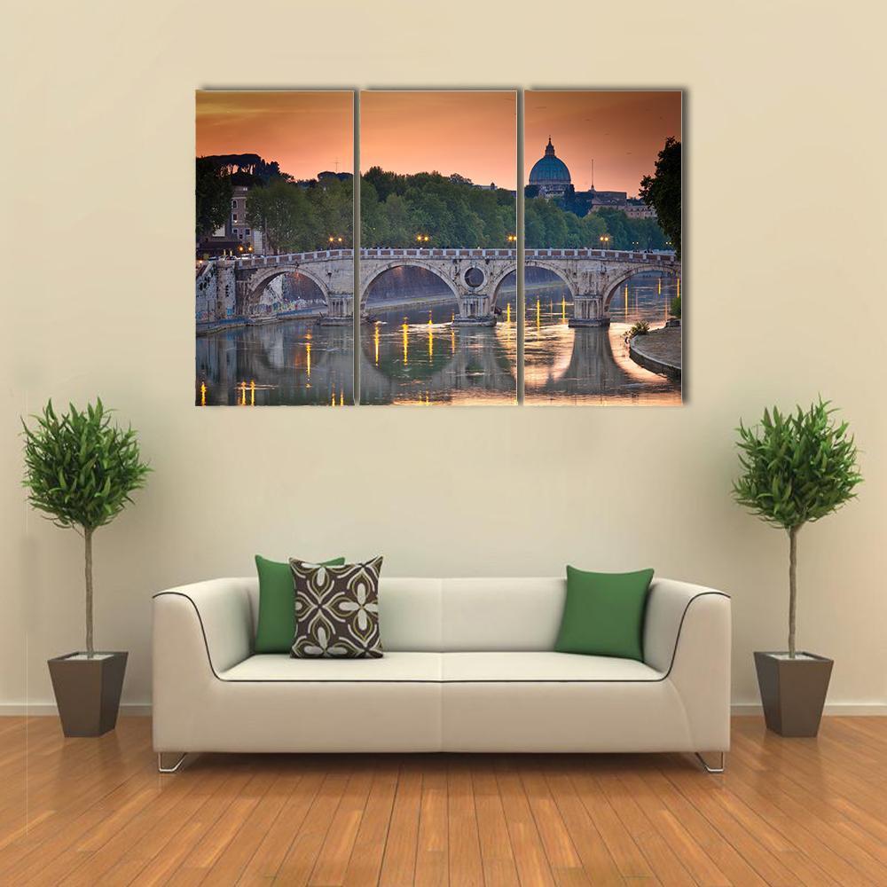 View Of St Peter's Basilica Canvas Wall Art-3 Horizontal-Gallery Wrap-37" x 24"-Tiaracle