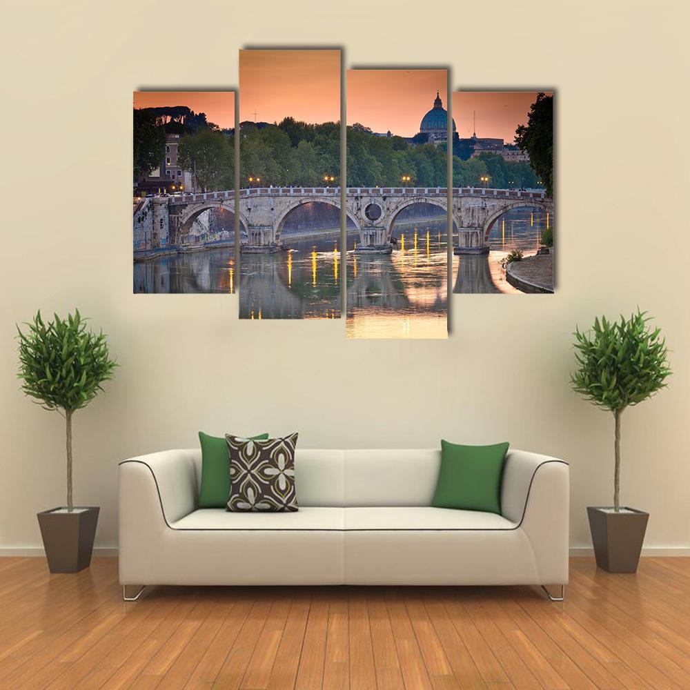 View Of St Peter's Basilica Canvas Wall Art-1 Piece-Gallery Wrap-48" x 32"-Tiaracle