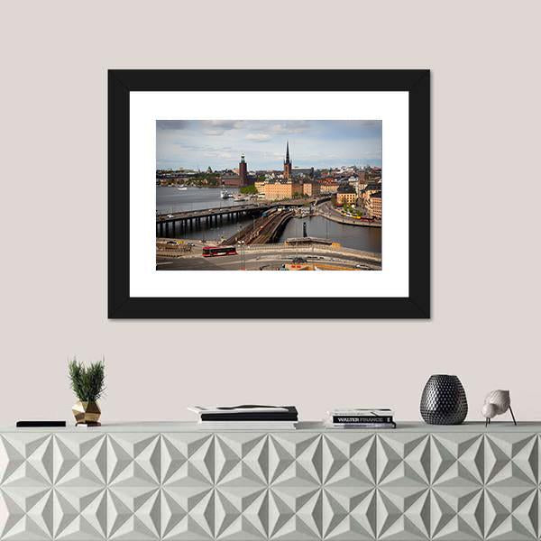 View Of Stockholm Canvas Wall Art-1 Piece-Framed Print-20" x 16"-Tiaracle