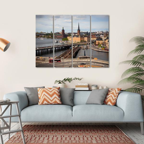 View Of Stockholm Canvas Wall Art-4 Horizontal-Gallery Wrap-34" x 24"-Tiaracle