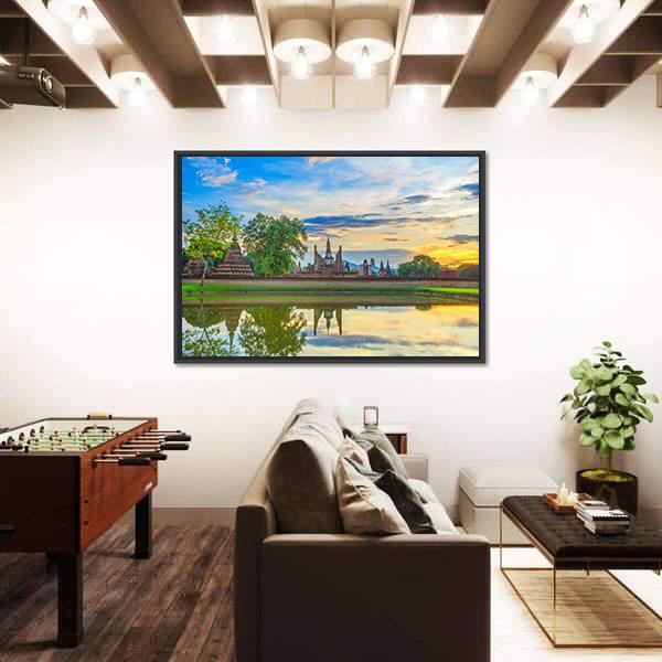 View Of Sukhothai Historical Park Canvas Wall Art-3 Horizontal-Gallery Wrap-25" x 16"-Tiaracle