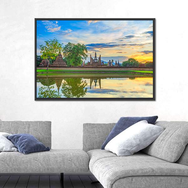 View Of Sukhothai Historical Park Canvas Wall Art-3 Horizontal-Gallery Wrap-25" x 16"-Tiaracle