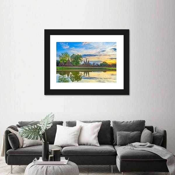 View Of Sukhothai Historical Park Canvas Wall Art-3 Horizontal-Gallery Wrap-25" x 16"-Tiaracle