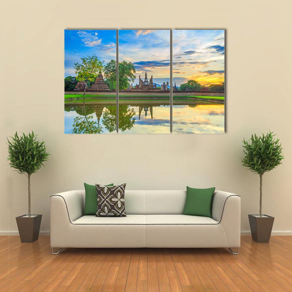 View Of Sukhothai Historical Park Canvas Wall Art-3 Horizontal-Gallery Wrap-37" x 24"-Tiaracle