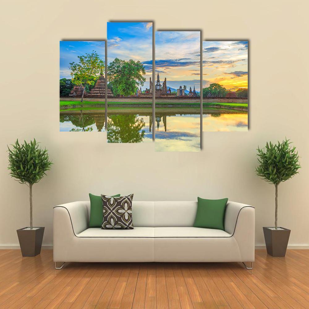 View Of Sukhothai Historical Park Canvas Wall Art-4 Pop-Gallery Wrap-50" x 32"-Tiaracle