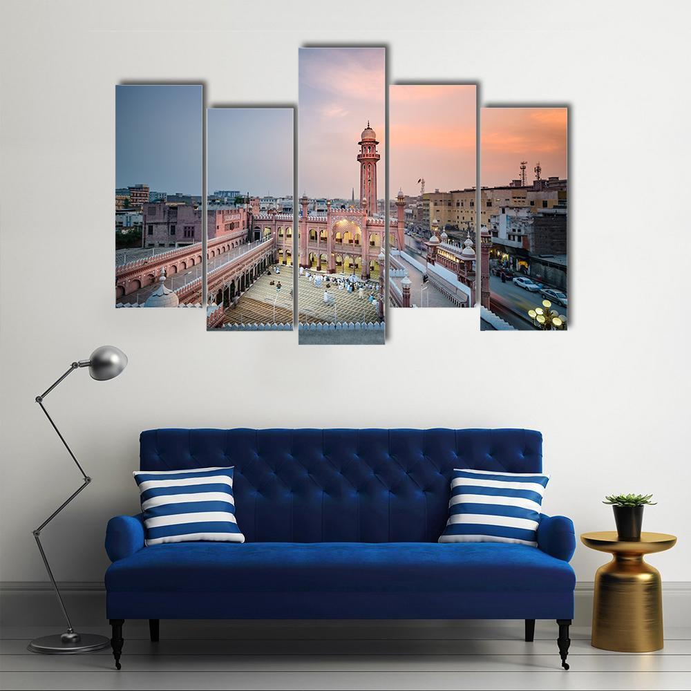 Sunehri Masjid Peshawar Pakistan Canvas Wall Art-4 Pop-Gallery Wrap-50" x 32"-Tiaracle