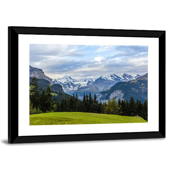 View Of Swiss Alps From Wengen Canvas Wall Art-3 Horizontal-Gallery Wrap-25" x 16"-Tiaracle
