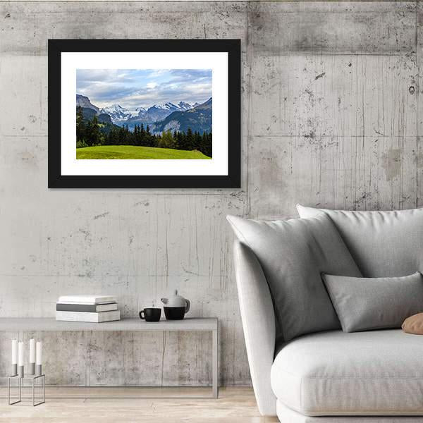 View Of Swiss Alps From Wengen Canvas Wall Art-3 Horizontal-Gallery Wrap-25" x 16"-Tiaracle