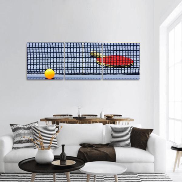 View Of Table Tennis Panoramic Canvas Wall Art-3 Piece-25" x 08"-Tiaracle