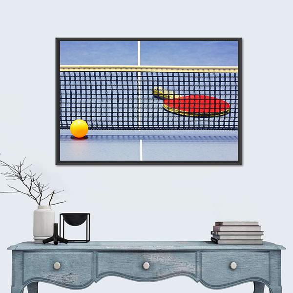 View Of Table Tennis Panoramic Canvas Wall Art-1 Piece-36" x 12"-Tiaracle
