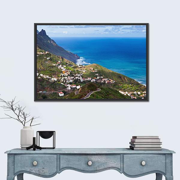 View Of Taganana Village In Spain Canvas Wall Art-1 Piece-Floating Frame-24" x 16"-Tiaracle
