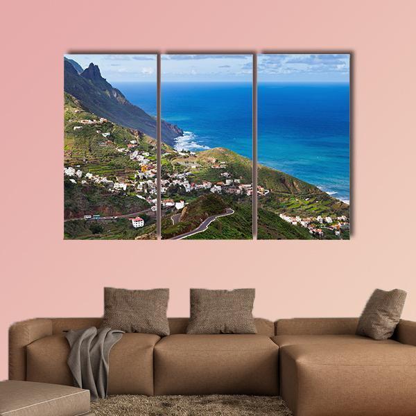 View Of Taganana Village In Spain Canvas Wall Art-3 Horizontal-Gallery Wrap-37" x 24"-Tiaracle
