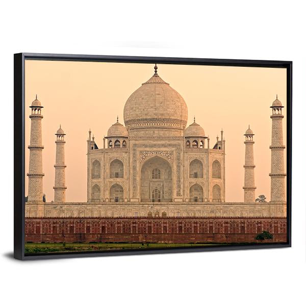 View Of Taj Mahal At Sunrise Agra India Canvas Wall Art-3 Horizontal-Gallery Wrap-25" x 16"-Tiaracle