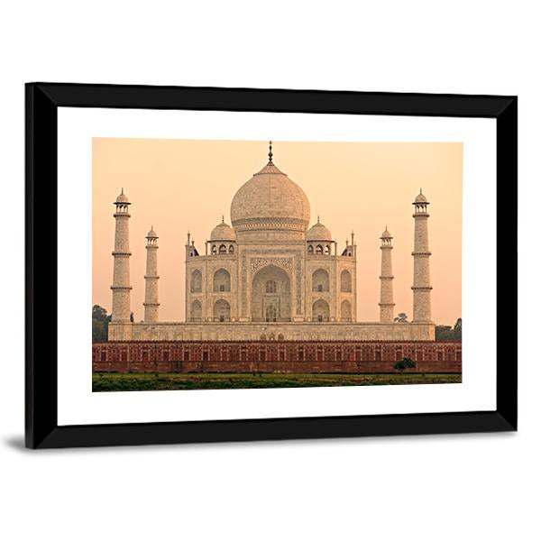 View Of Taj Mahal At Sunrise Agra India Canvas Wall Art-3 Horizontal-Gallery Wrap-25" x 16"-Tiaracle