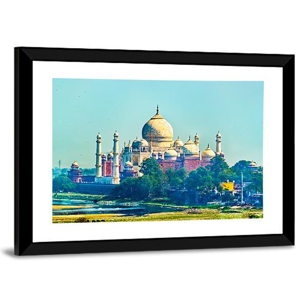 View Of Taj Mahal From Agra Fort Canvas Wall Art-5 Horizontal-Gallery Wrap-22" x 12"-Tiaracle