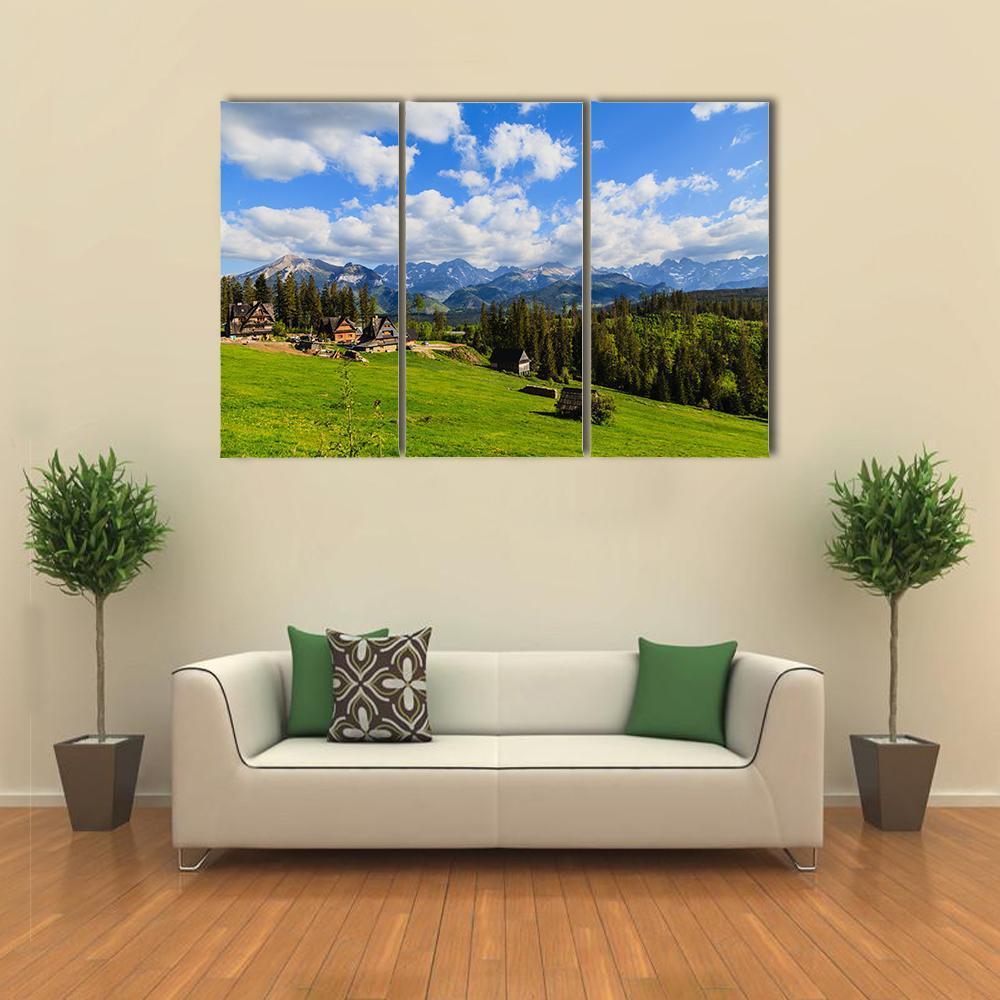 View Of Tatra Mountains In Spring Canvas Wall Art-3 Horizontal-Gallery Wrap-37" x 24"-Tiaracle