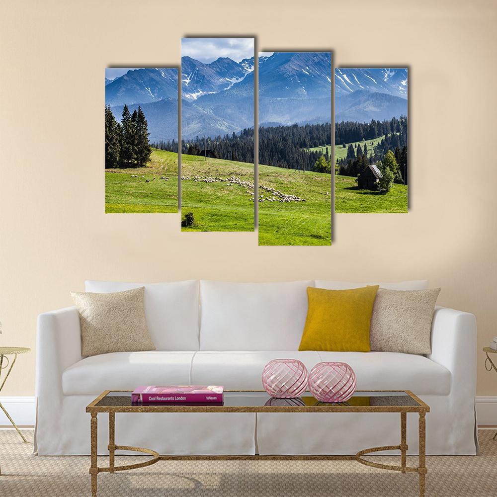 View Of Tatra Mountains In Spring Canvas Wall Art-4 Pop-Gallery Wrap-50" x 32"-Tiaracle