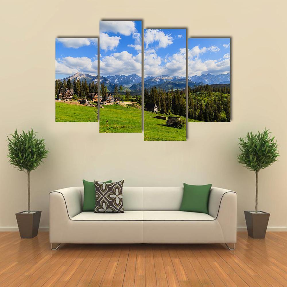 View Of Tatra Mountains In Spring Canvas Wall Art-4 Pop-Gallery Wrap-50" x 32"-Tiaracle