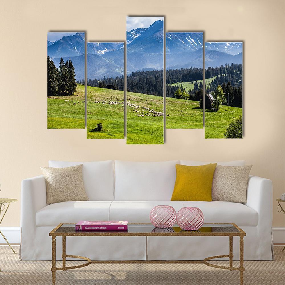 View Of Tatra Mountains In Spring Canvas Wall Art-5 Pop-Gallery Wrap-47" x 32"-Tiaracle