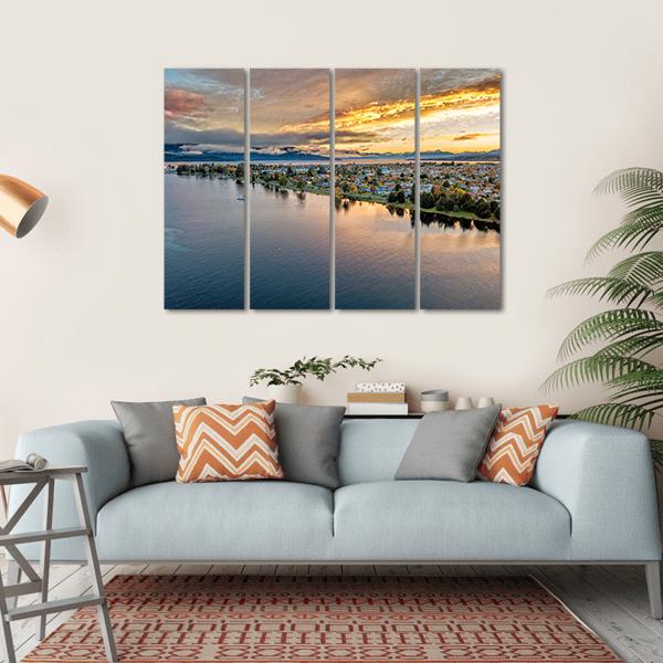 View Of Te Anau Lake Canvas Wall Art-4 Horizontal-Gallery Wrap-34" x 24"-Tiaracle