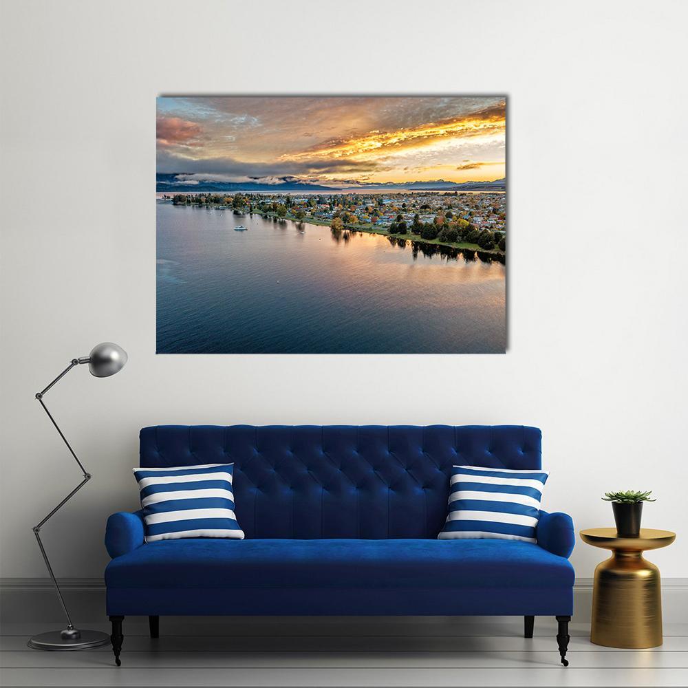 View Of Te Anau Lake Canvas Wall Art-4 Square-Gallery Wrap-17" x 17"-Tiaracle