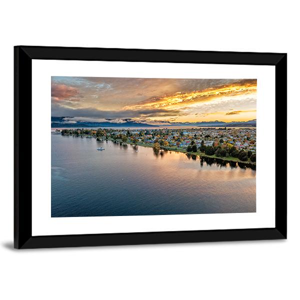 View Of Te Anau Lake Canvas Wall Art-5 Horizontal-Gallery Wrap-22" x 12"-Tiaracle
