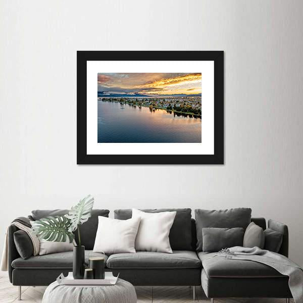 View Of Te Anau Lake Canvas Wall Art-5 Horizontal-Gallery Wrap-22" x 12"-Tiaracle
