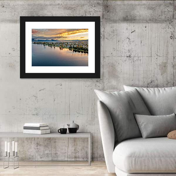 View Of Te Anau Lake Canvas Wall Art-5 Horizontal-Gallery Wrap-22" x 12"-Tiaracle