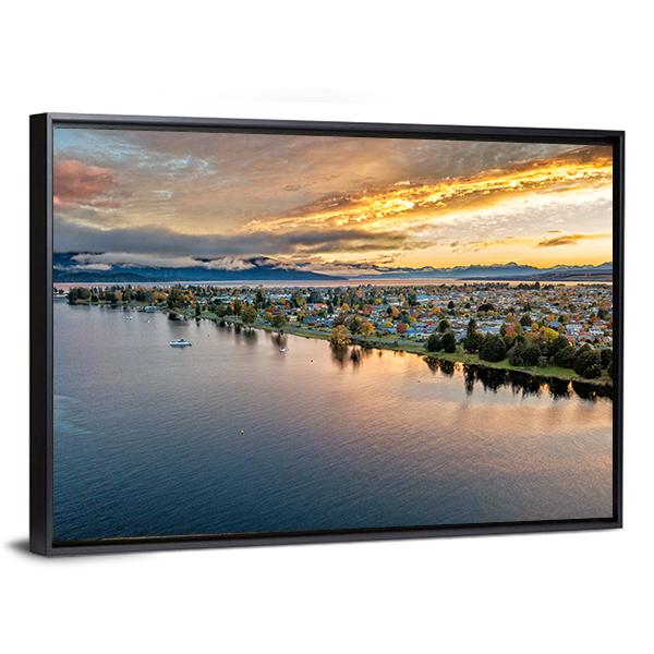 View Of Te Anau Lake Canvas Wall Art-5 Horizontal-Gallery Wrap-22" x 12"-Tiaracle