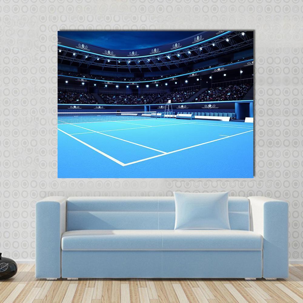 Tennis Court Canvas Wall Art-1 Piece-Gallery Wrap-36" x 24"-Tiaracle