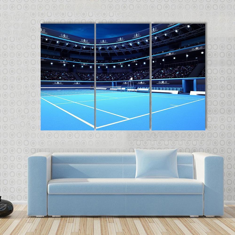 Tennis Court Canvas Wall Art-3 Horizontal-Gallery Wrap-37&quot; x 24&quot;-Tiaracle