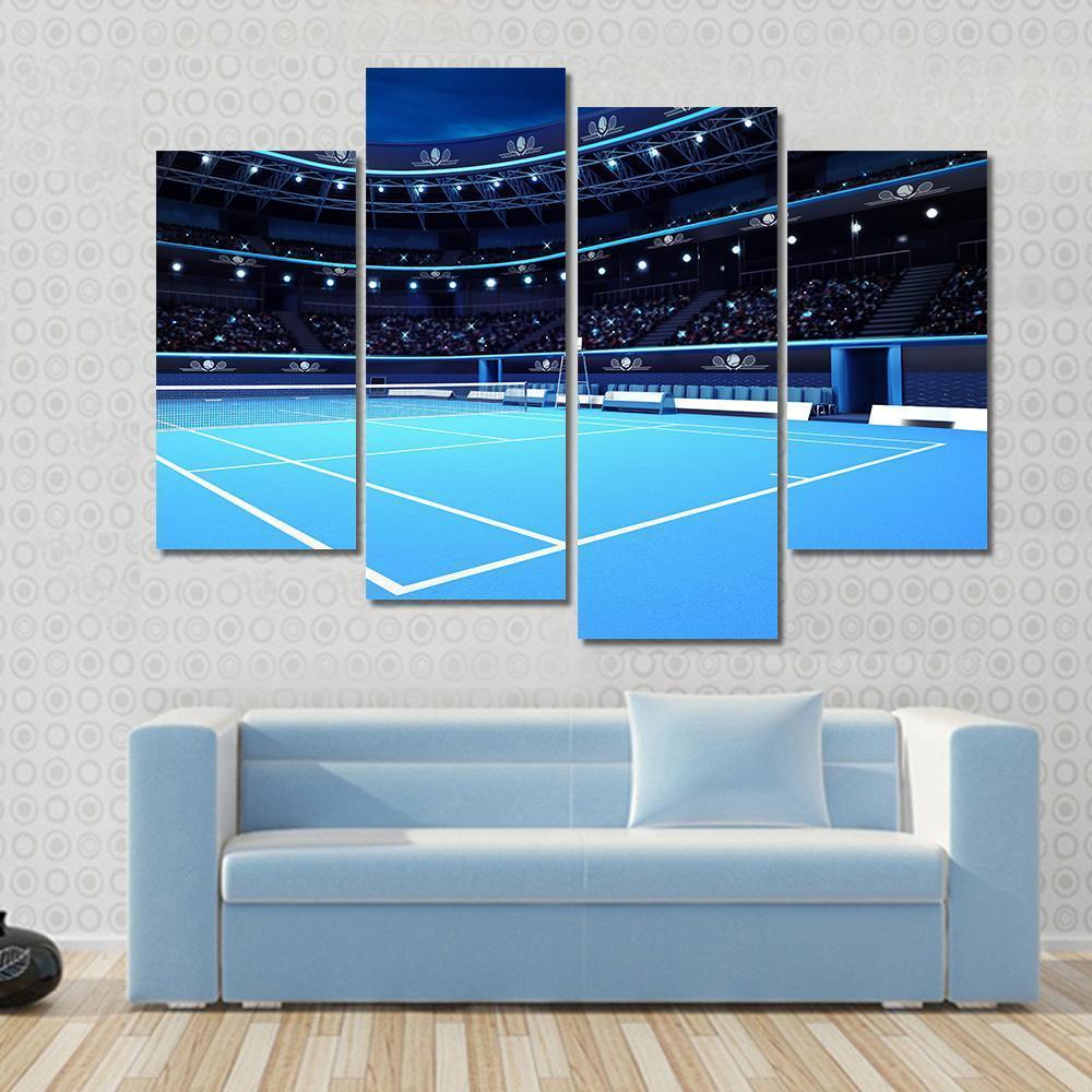 Tennis Court Canvas Wall Art-4 Pop-Gallery Wrap-50&quot; x 32&quot;-Tiaracle