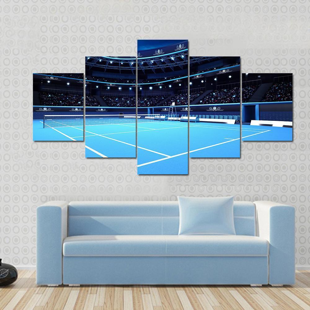 Tennis Court Canvas Wall Art-3 Horizontal-Gallery Wrap-25" x 16"-Tiaracle