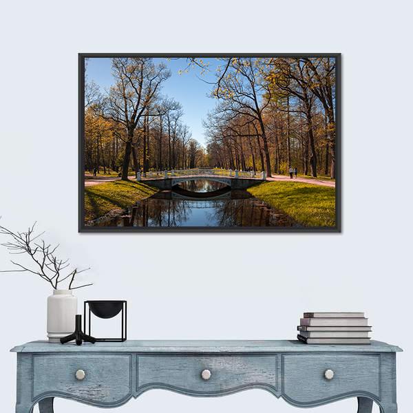 View Of The Alexander Park in Pushkin Canvas Wall Art-1 Piece-Floating Frame-24" x 16"-Tiaracle