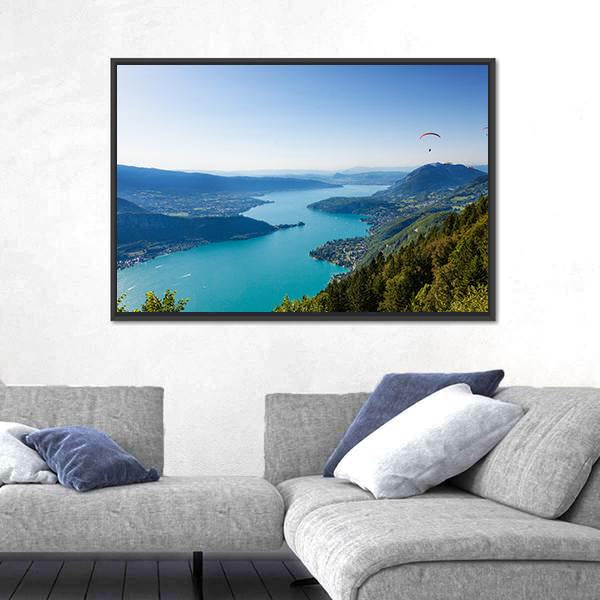 View Of The Annecy Lake Canvas Wall Art-5 Horizontal-Gallery Wrap-22" x 12"-Tiaracle