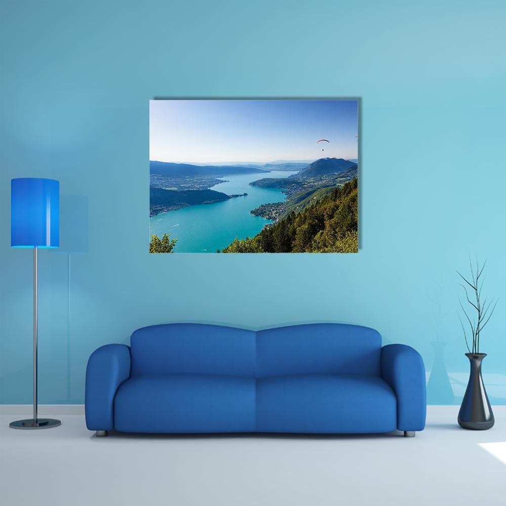 View Of The Annecy Lake Canvas Wall Art-4 Horizontal-Gallery Wrap-34" x 24"-Tiaracle