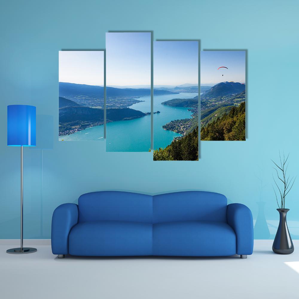 View Of The Annecy Lake Canvas Wall Art-4 Pop-Gallery Wrap-50" x 32"-Tiaracle