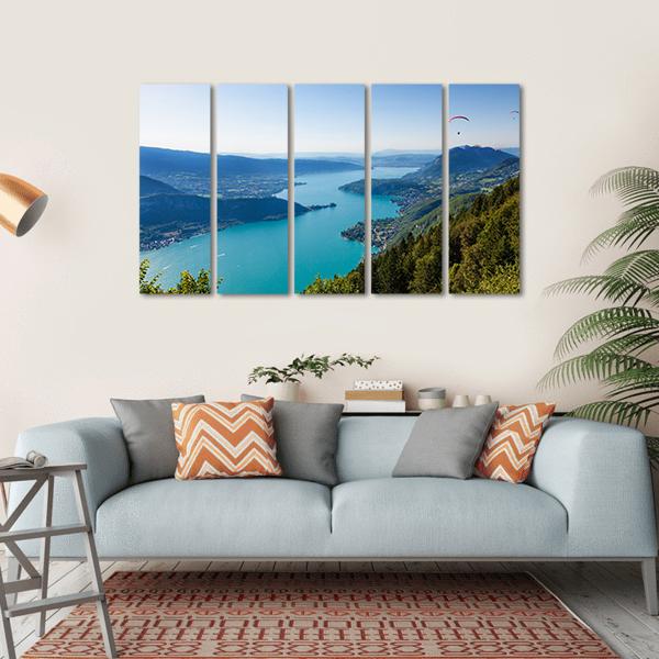 View Of The Annecy Lake Canvas Wall Art-5 Horizontal-Gallery Wrap-22" x 12"-Tiaracle