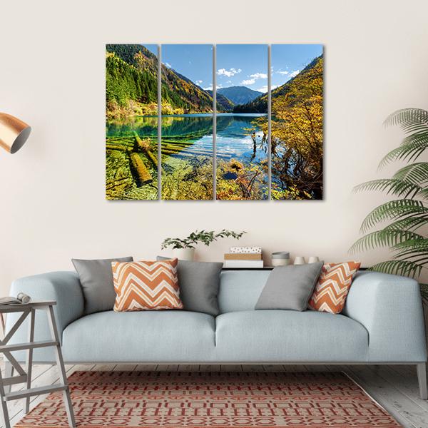 View Of The Arrow Bamboo Lake Canvas Wall Art-4 Horizontal-Gallery Wrap-34" x 24"-Tiaracle