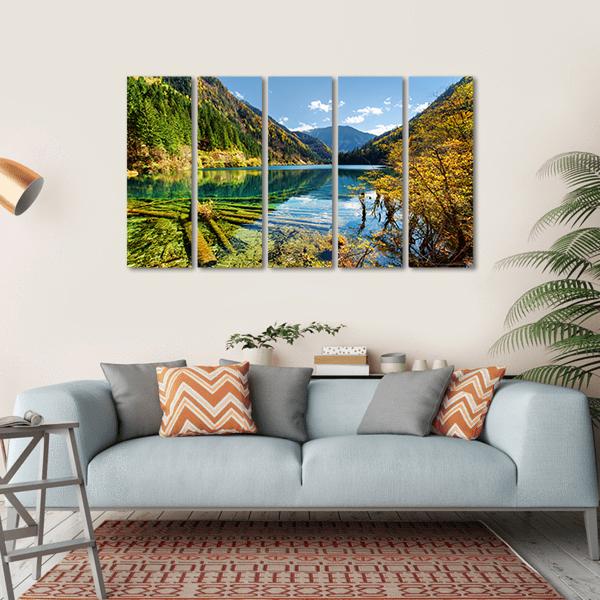 View Of The Arrow Bamboo Lake Canvas Wall Art-5 Horizontal-Gallery Wrap-22" x 12"-Tiaracle