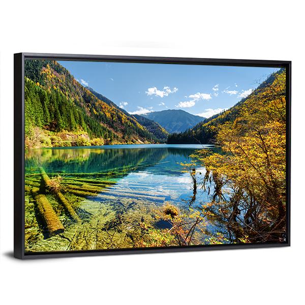 View Of The Arrow Bamboo Lake Canvas Wall Art-3 Horizontal-Gallery Wrap-25" x 16"-Tiaracle