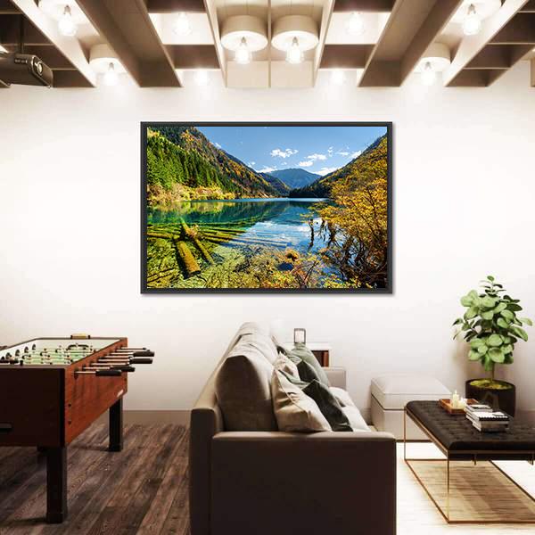 View Of The Arrow Bamboo Lake Canvas Wall Art-3 Horizontal-Gallery Wrap-25" x 16"-Tiaracle