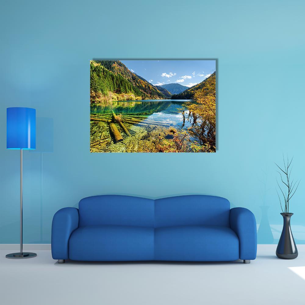 View Of The Arrow Bamboo Lake Canvas Wall Art-1 Piece-Gallery Wrap-48" x 32"-Tiaracle