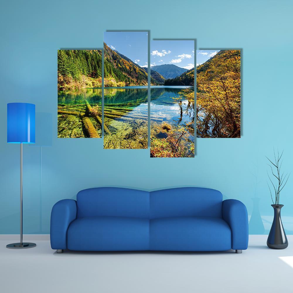 View Of The Arrow Bamboo Lake Canvas Wall Art-4 Pop-Gallery Wrap-50" x 32"-Tiaracle