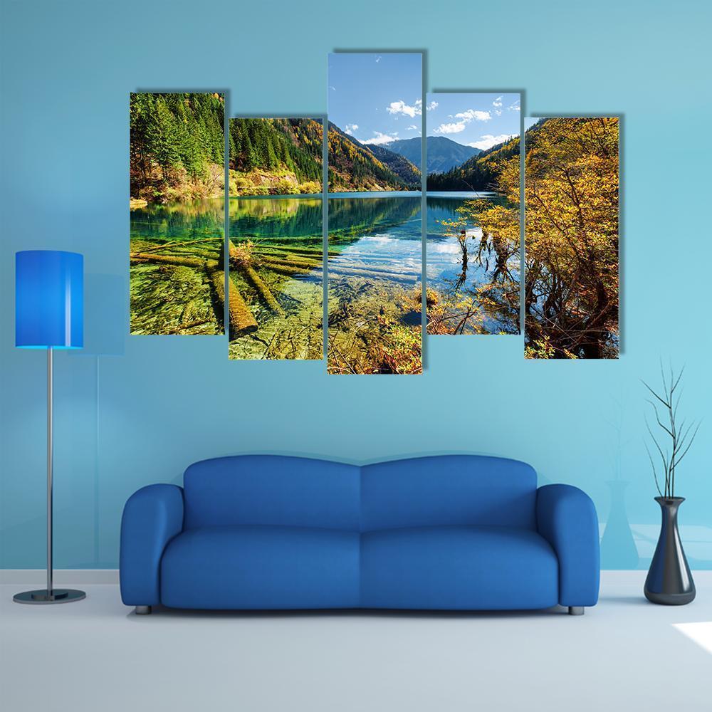 View Of The Arrow Bamboo Lake Canvas Wall Art-5 Pop-Gallery Wrap-47" x 32"-Tiaracle