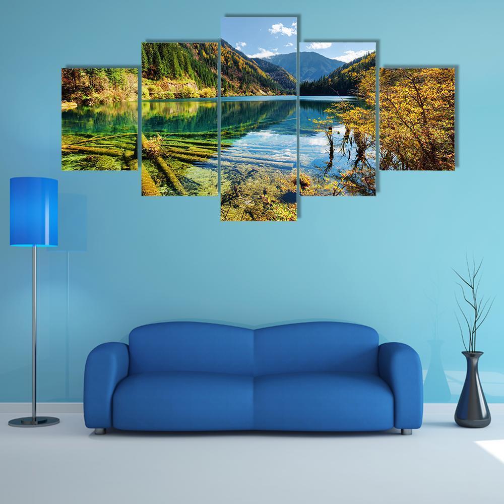 View Of The Arrow Bamboo Lake Canvas Wall Art-1 Piece-Gallery Wrap-48" x 32"-Tiaracle