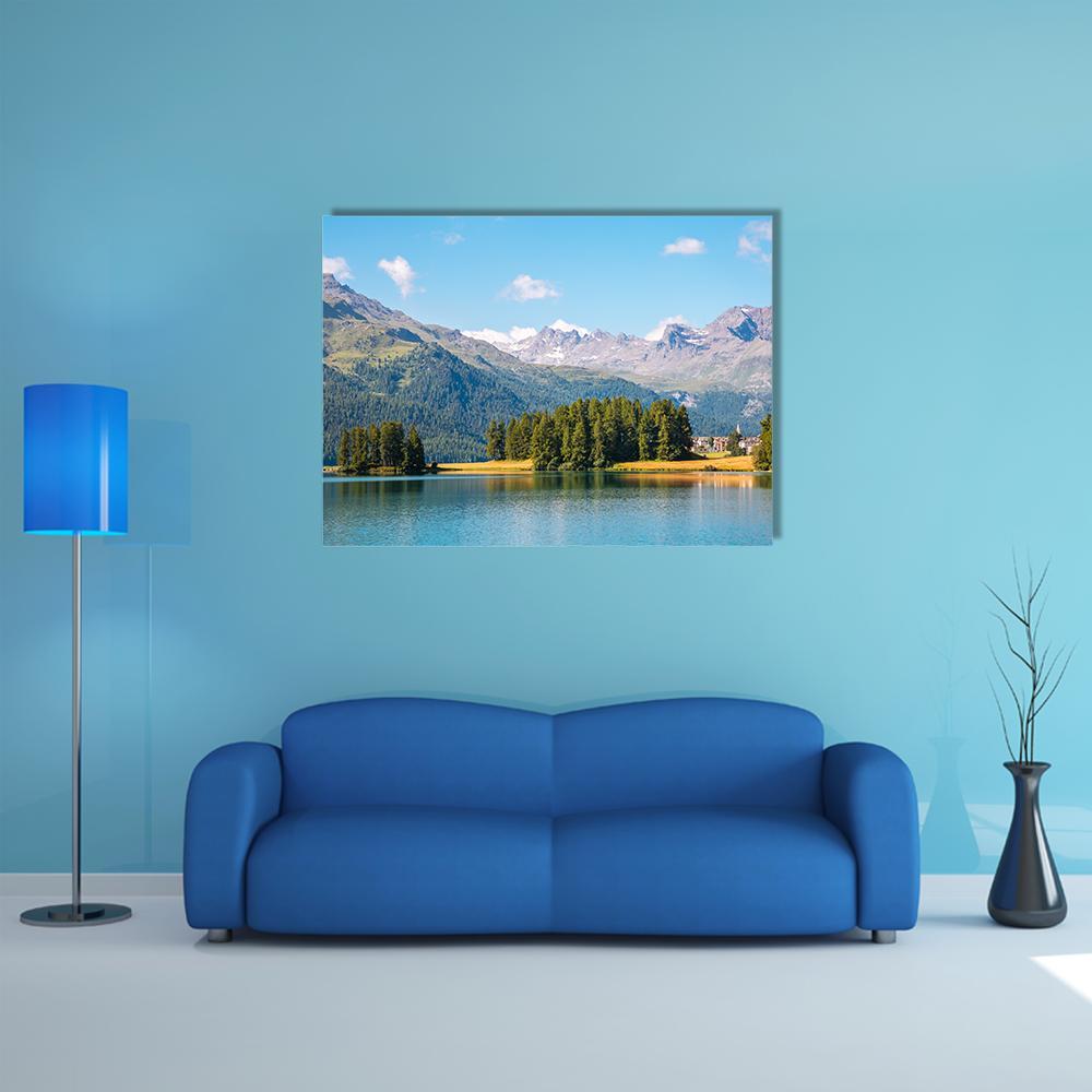 View Of The Azure Pond Champfer In Alpine Valley Canvas Wall Art-4 Horizontal-Gallery Wrap-34" x 24"-Tiaracle